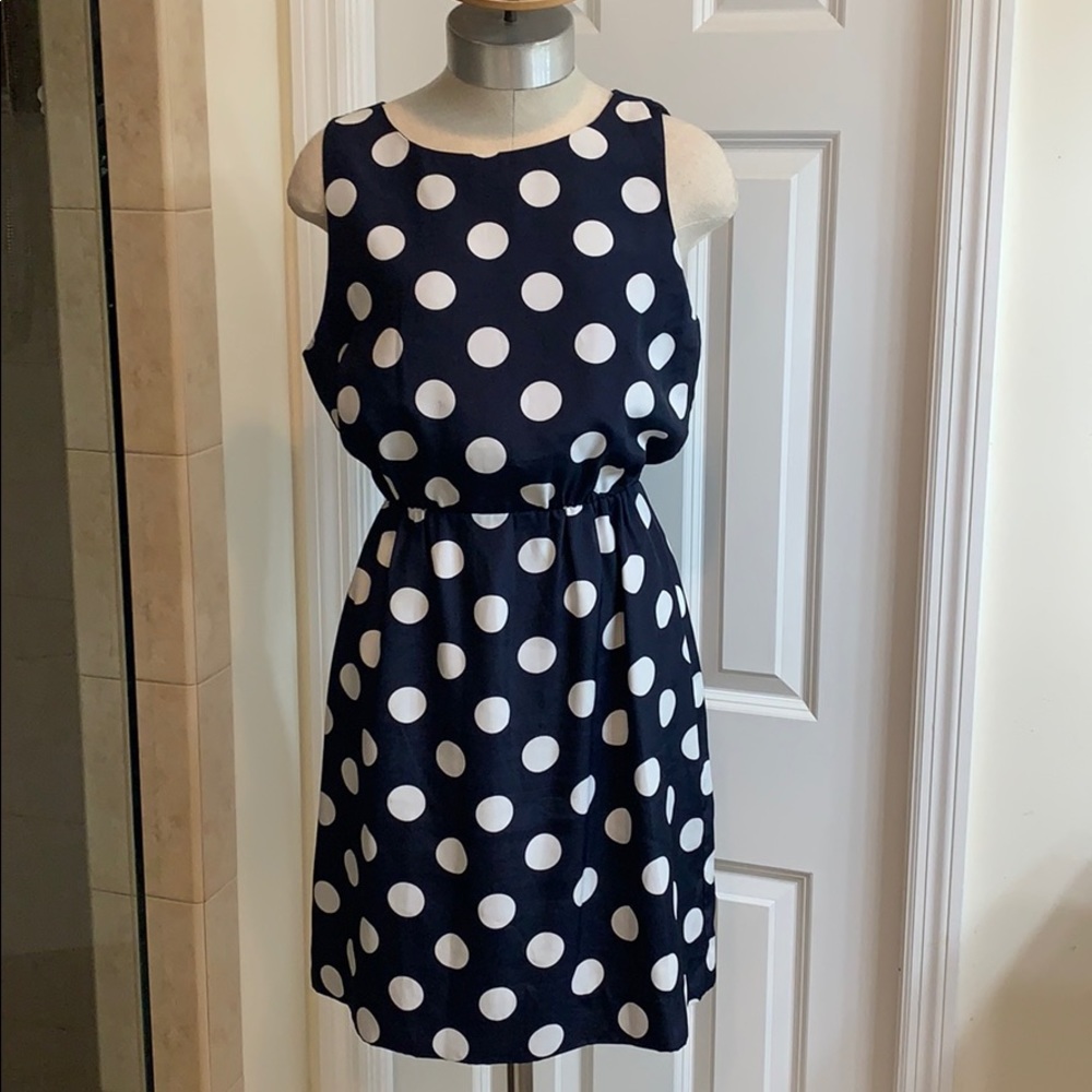 J. Crew Navy/White Polka Dot Dress Size 6